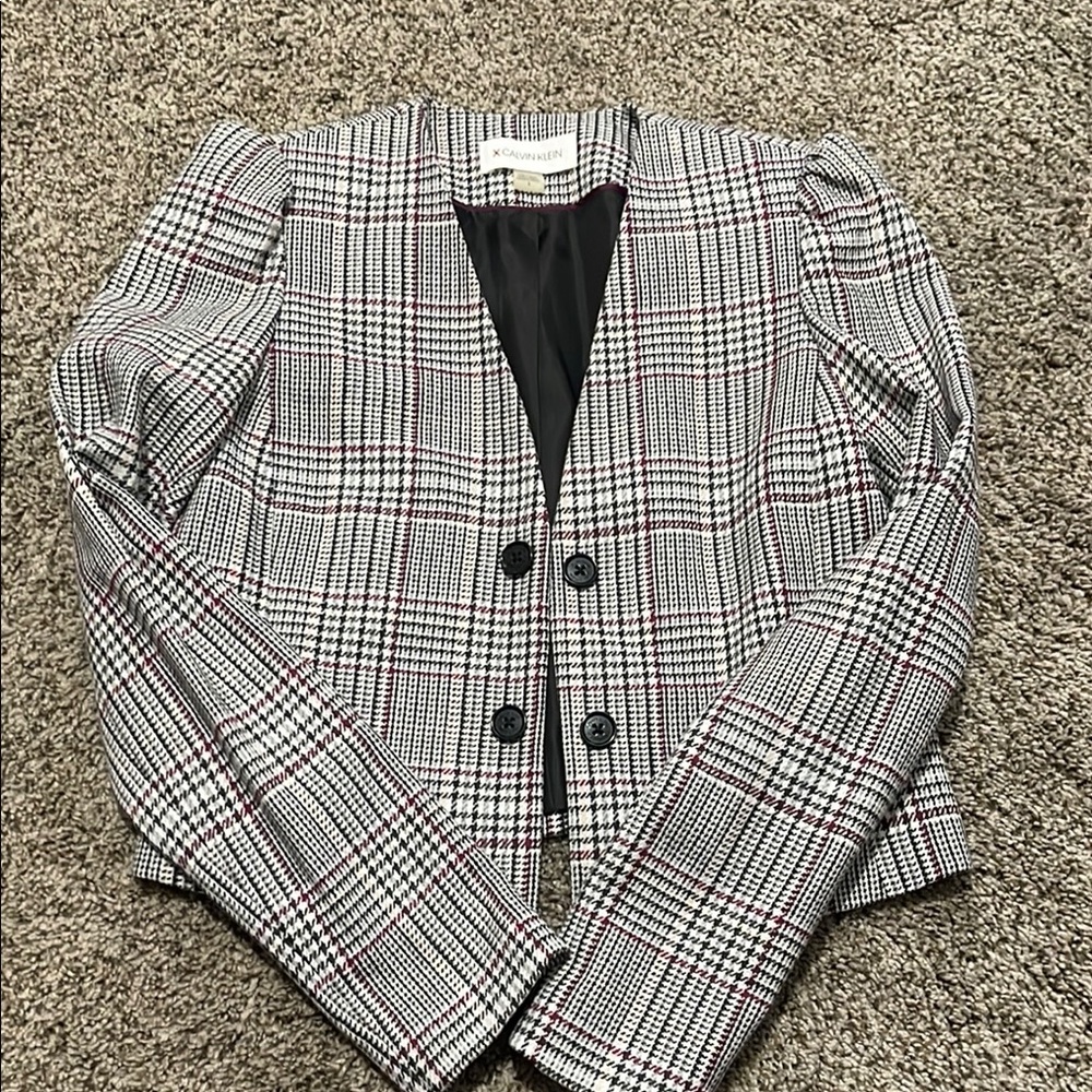 Black and White Plaid Blazer